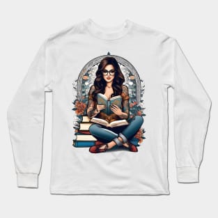 Bookish Brunette Long Sleeve T-Shirt